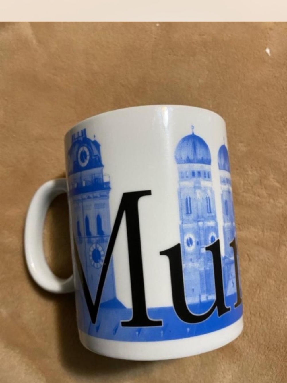 Starbucks White Ceramic Mug with Blue Munich Skyline
